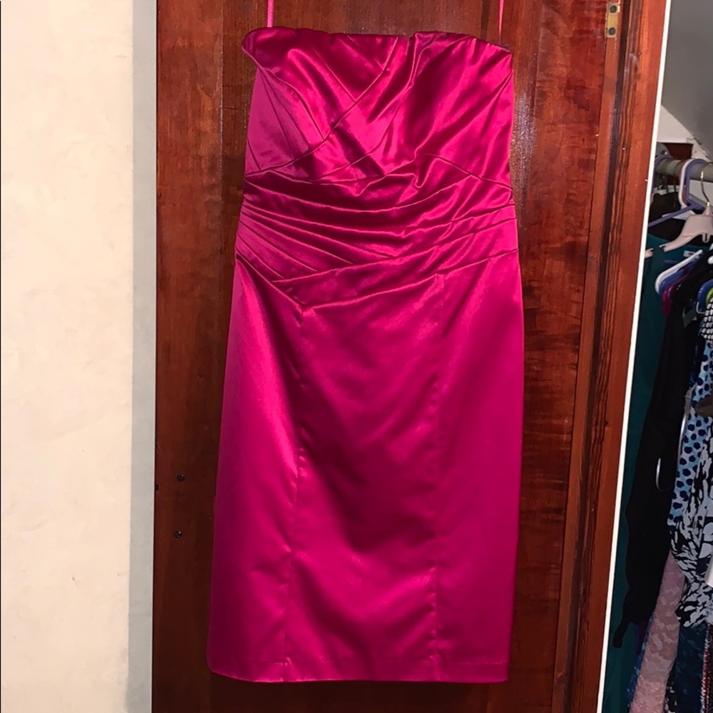 The Limited Cinnamon pink strapless cocktail dress